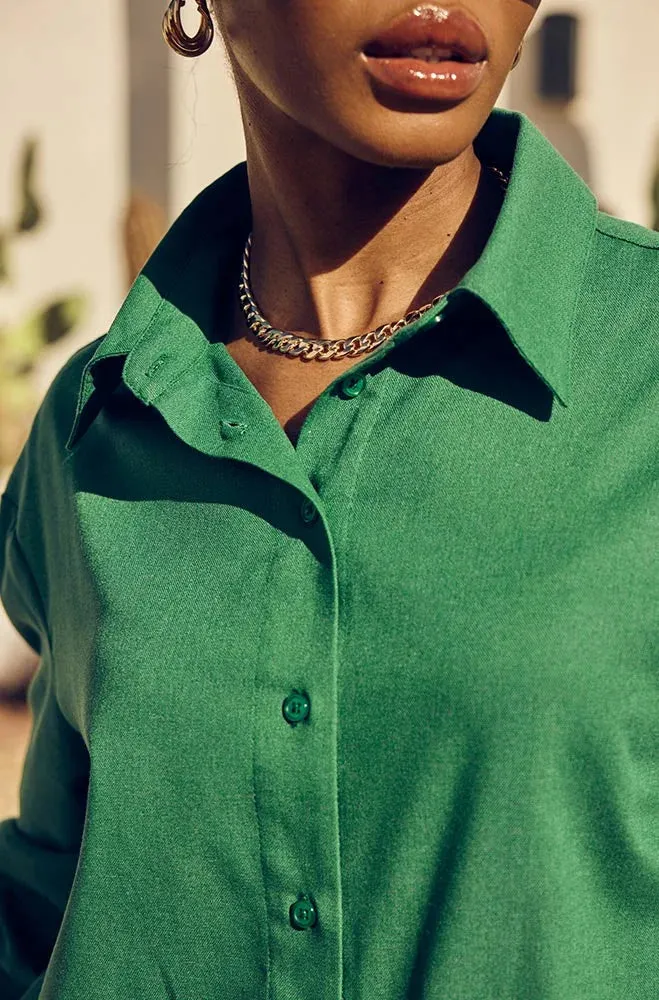 Kate Linen Blend Shirt _ 150365 _ Green sold by Dunns product image thumbnail 5