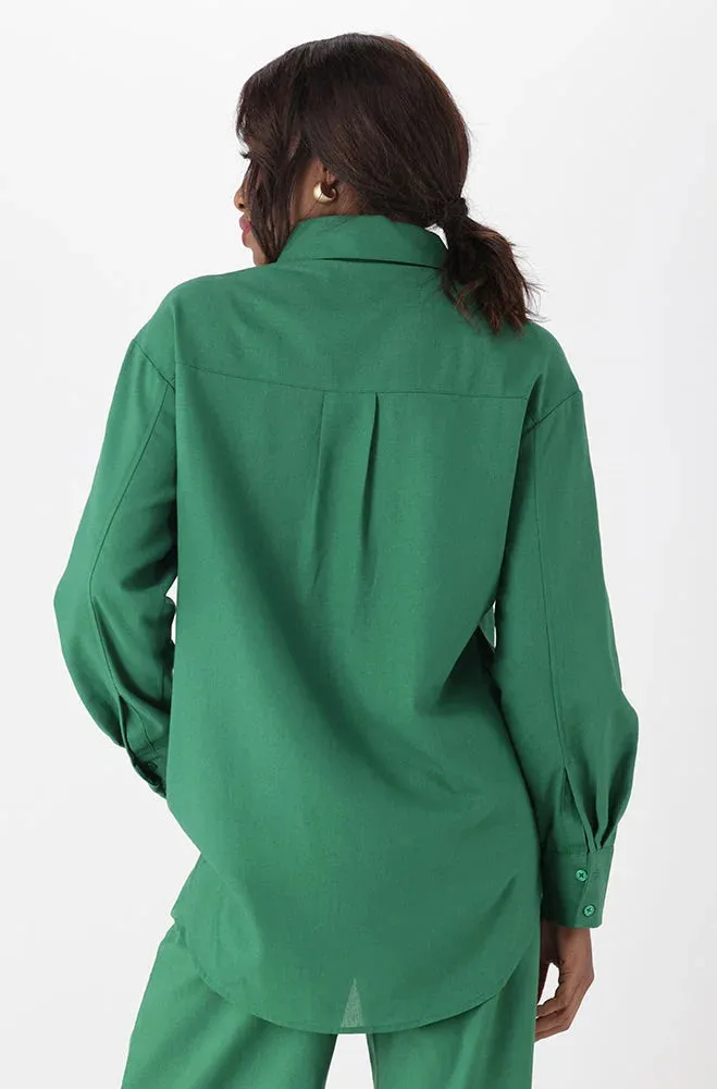 Kate Linen Blend Shirt _ 150365 _ Green sold by Dunns product image thumbnail 4
