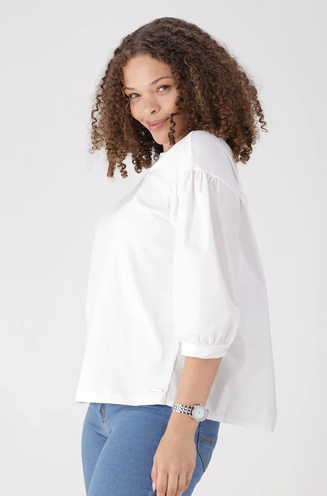 Sarah Knit Combo Top _ 156435 _ White sold by Dunns product image thumbnail 2