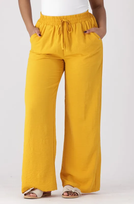 SAM  WIDE LEG PANTS _ 155341 _ Ocre sold by Dunns