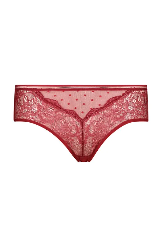 Gemma Lace/Mesh Dobby Bikini _ 155539 _ Red sold by Dunns