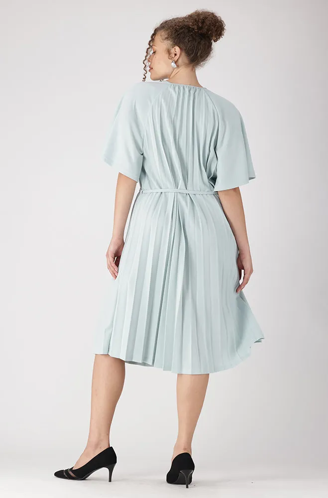 Lenora Belted Pleated Dress _ 157830 _ Sage sold by Dunns product image thumbnail 5
