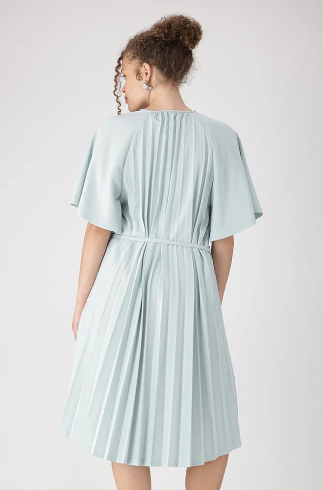 Lenora Belted Pleated Dress _ 157830 _ Sage sold by Dunns product image thumbnail 3