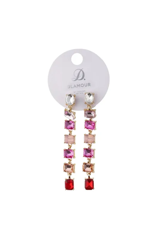 Sandy Statement Drop Earrings _ 156157 _ Pink sold by Dunns