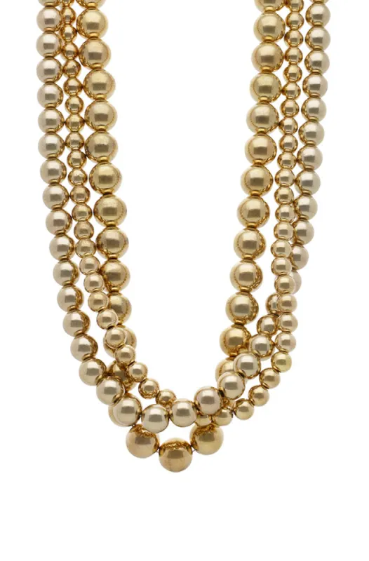 Lucy Layered Bead Necklace _ 156414 _ Gold sold by Dunns
