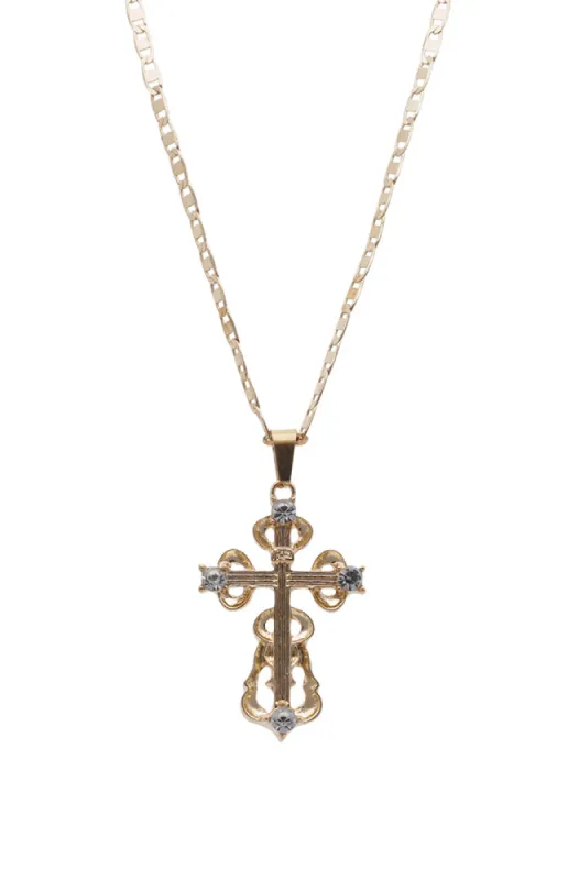 Lucy Cross Pendant Necklace _ 156093 _ Gold sold by Dunns