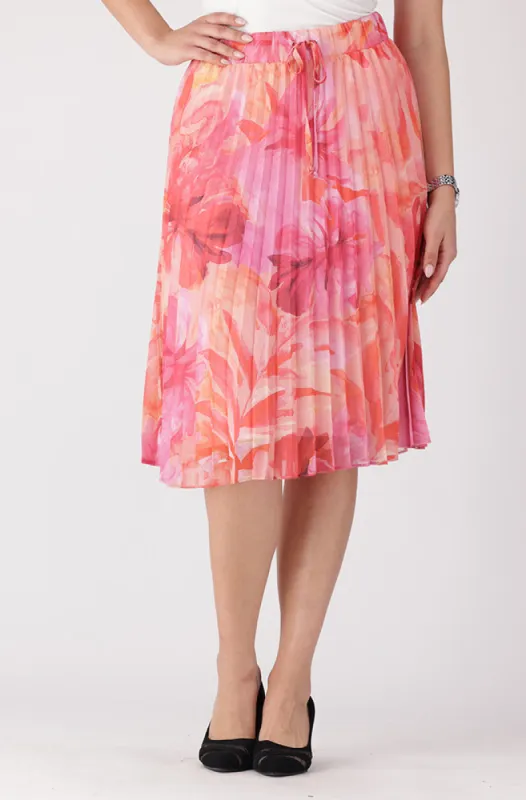 Iris Pleat Skirt _ 151252 _ Pink sold by Dunns