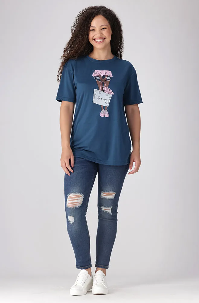 Zola Regular Fitted Graphic Tee _ 156065 _ Teal sold by Dunns product image thumbnail 4