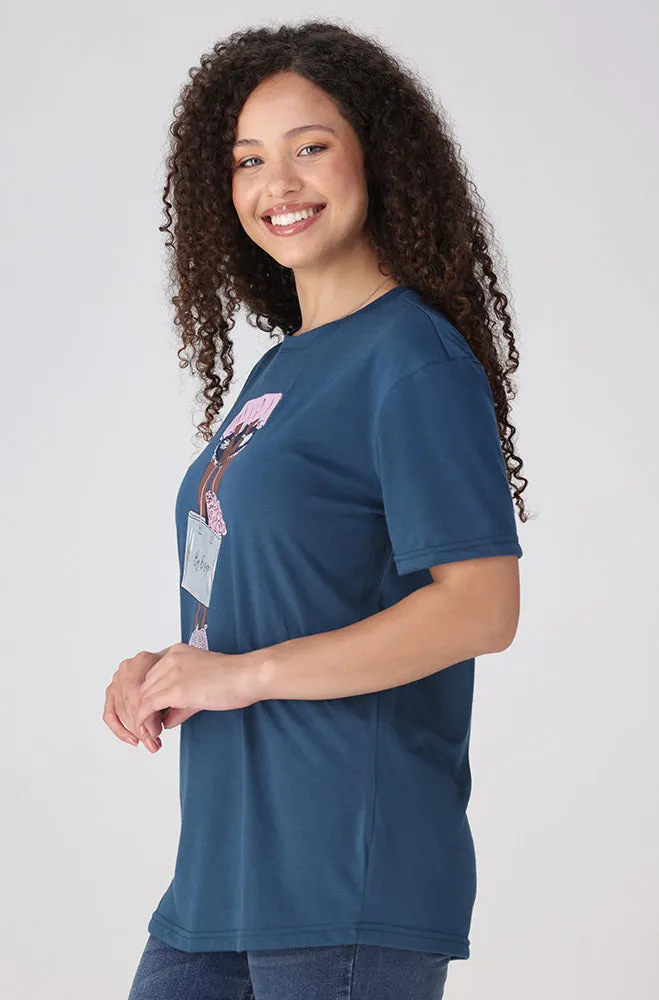 Zola Regular Fitted Graphic Tee _ 156065 _ Teal sold by Dunns product image thumbnail 2