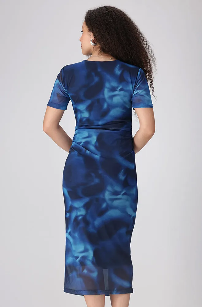 Jules Mesh Bodycon Dress _ 156229 _ Blue sold by Dunns product image thumbnail 4