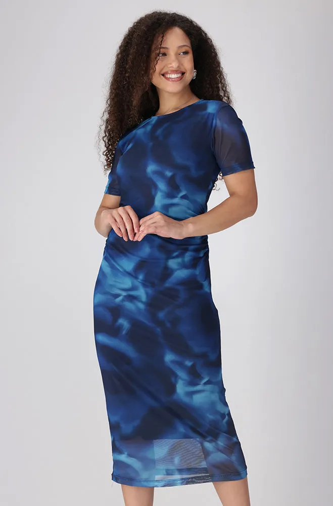 Jules Mesh Bodycon Dress _ 156229 _ Blue sold by Dunns product image thumbnail 2