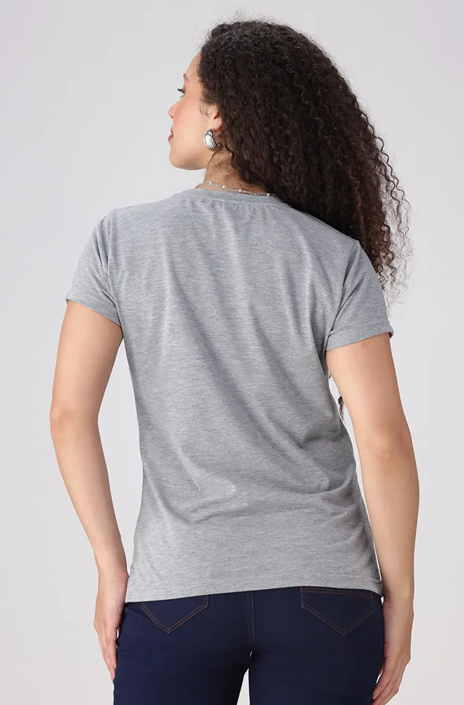 Zola Regular Fitted Graphic Tee _ 156064 _ Grey Mel sold by Dunns product image thumbnail 3