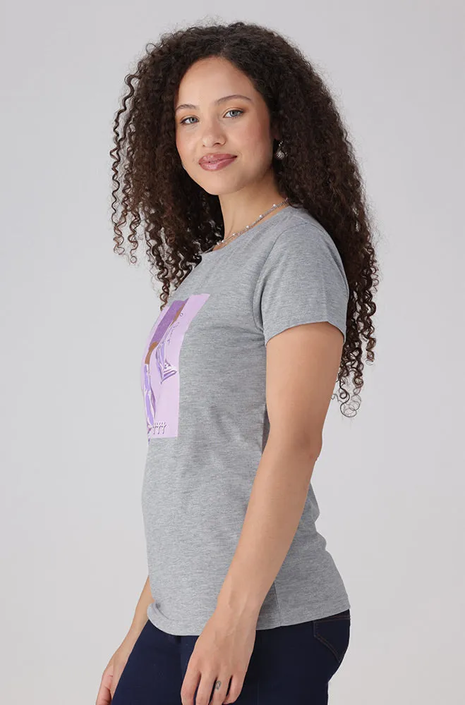 Zola Regular Fitted Graphic Tee _ 156064 _ Grey Mel sold by Dunns product image thumbnail 2