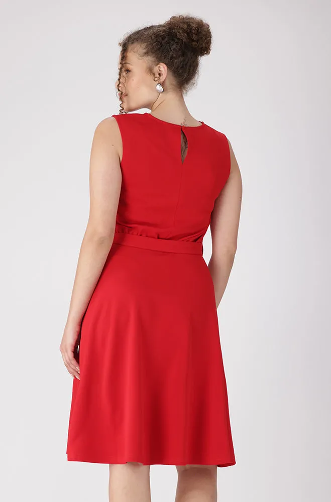 Tessa Belted Dress _ 156355 _ Red sold by Dunns product image thumbnail 3