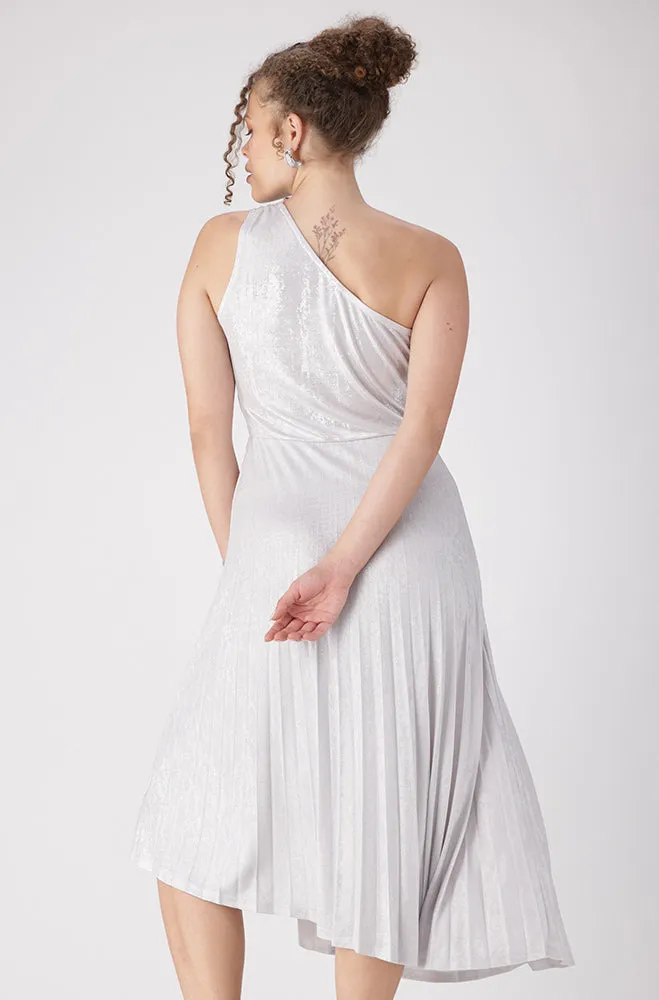 Sia Shimmer Pleat Dress _ 156501 _ Cream sold by Dunns product image thumbnail 4