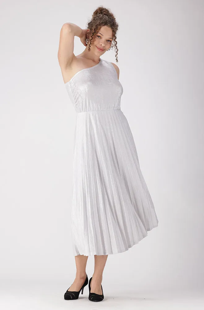 Sia Shimmer Pleat Dress _ 156501 _ Cream sold by Dunns product image thumbnail 5