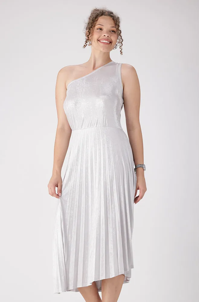 Sia Shimmer Pleat Dress _ 156501 _ Cream sold by Dunns product image thumbnail 2
