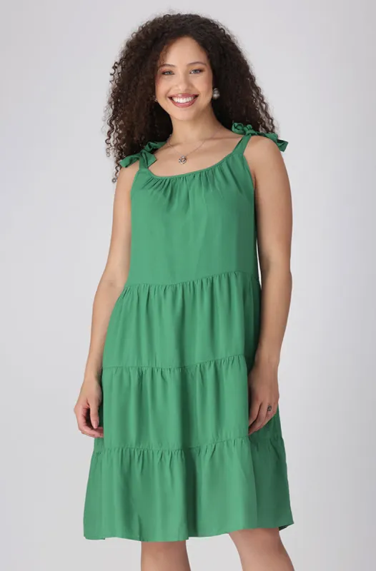 Laurel Strappy Tiered Dress _ 156134 _ Green sold by Dunns