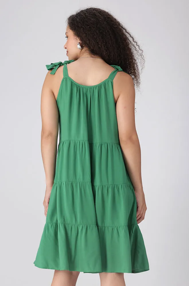 Laurel Strappy Tiered Dress _ 156134 _ Green sold by Dunns product image thumbnail 3