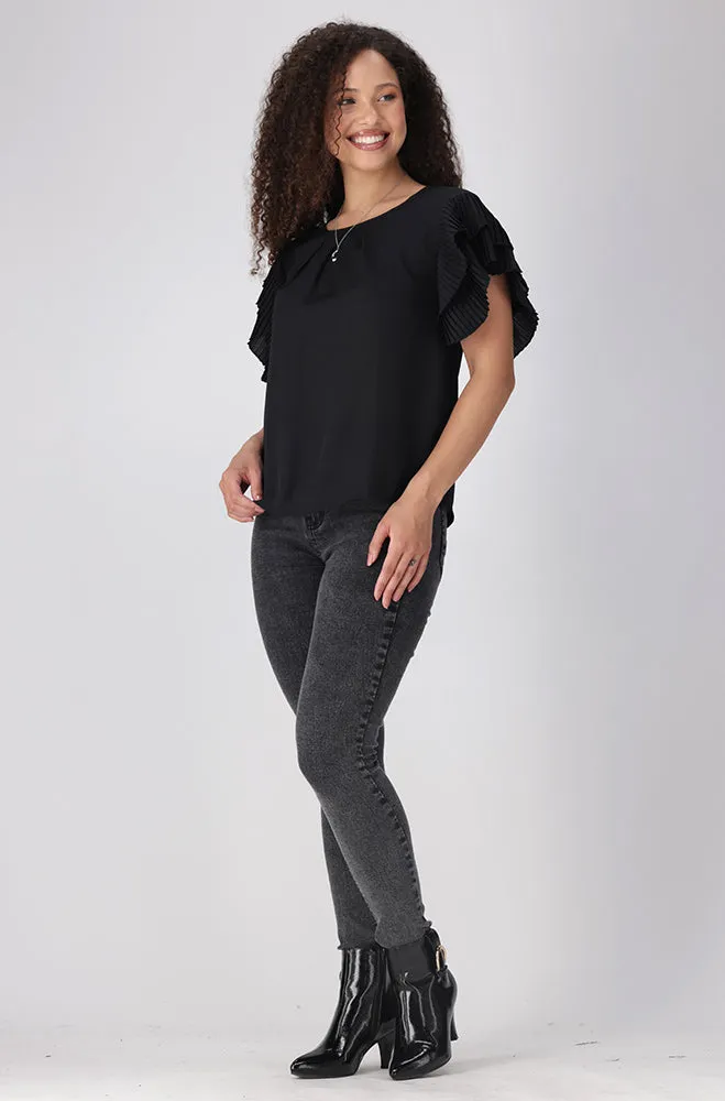 Tanya Pleat Top _ 154900 _ Black sold by Dunns product image thumbnail 4