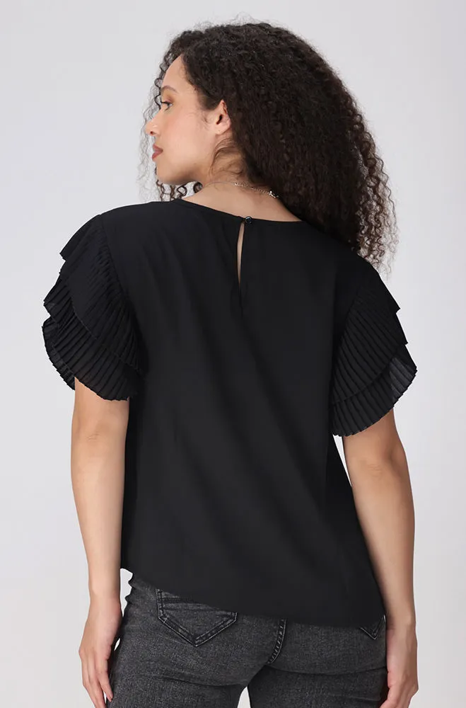 Tanya Pleat Top _ 154900 _ Black sold by Dunns product image thumbnail 3