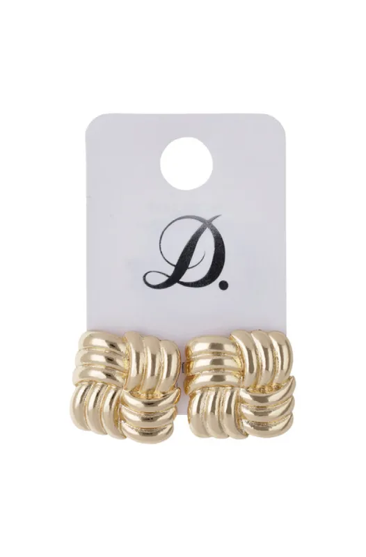 Gabby Squared Stud Earrings _ 158241 _ Gold sold by Dunns