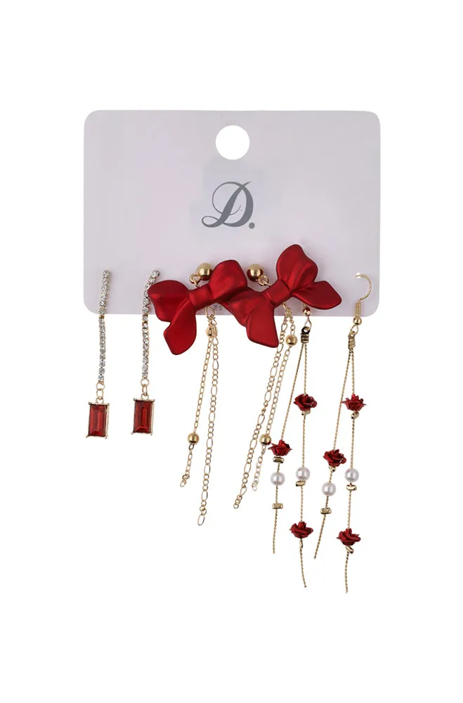 Amy 3 Pack Earrings _ 158605 _ Red sold by Dunns
