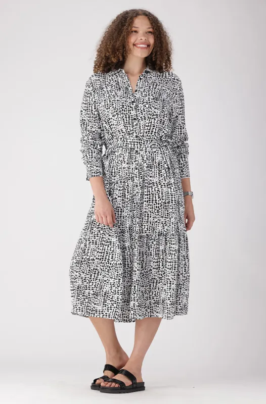 Lola Belted Tiered Dress _ 156253 _ Black sold by Dunns