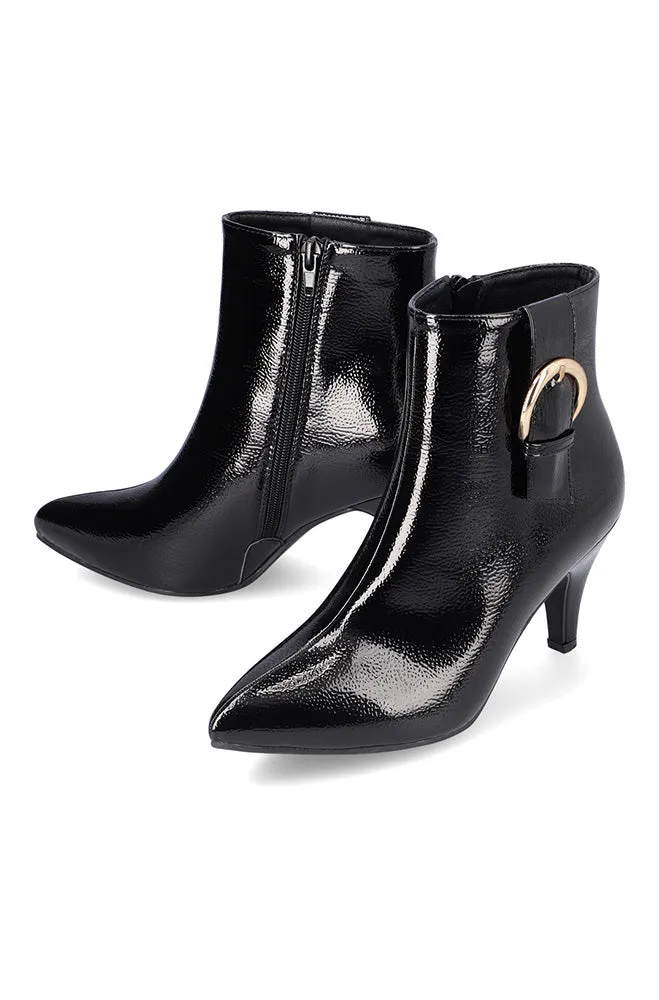 Inez Crinkled Patent Boot Heel _ 158017 _ Black sold by Dunns product image thumbnail 2