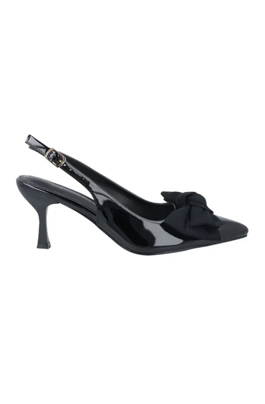 Gail Bow Slingback Heel _ 157031 _ Black sold by Dunns