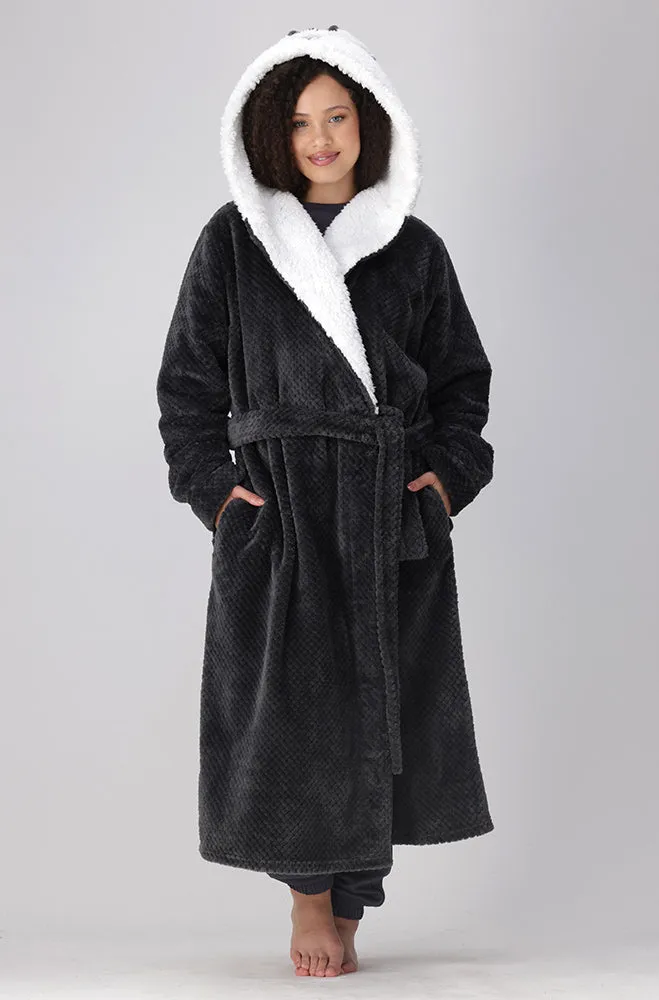 Koala Face Hooded Wrap Gown _ 158319 _ Charcoal sold by Dunns product image thumbnail 3