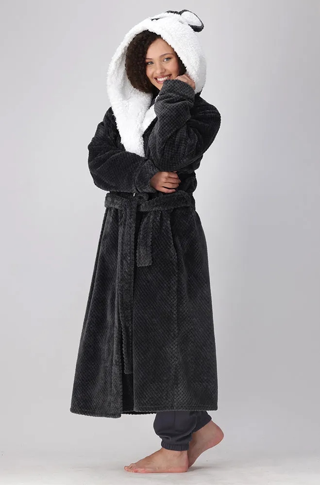 Koala Face Hooded Wrap Gown _ 158319 _ Charcoal sold by Dunns product image thumbnail 4