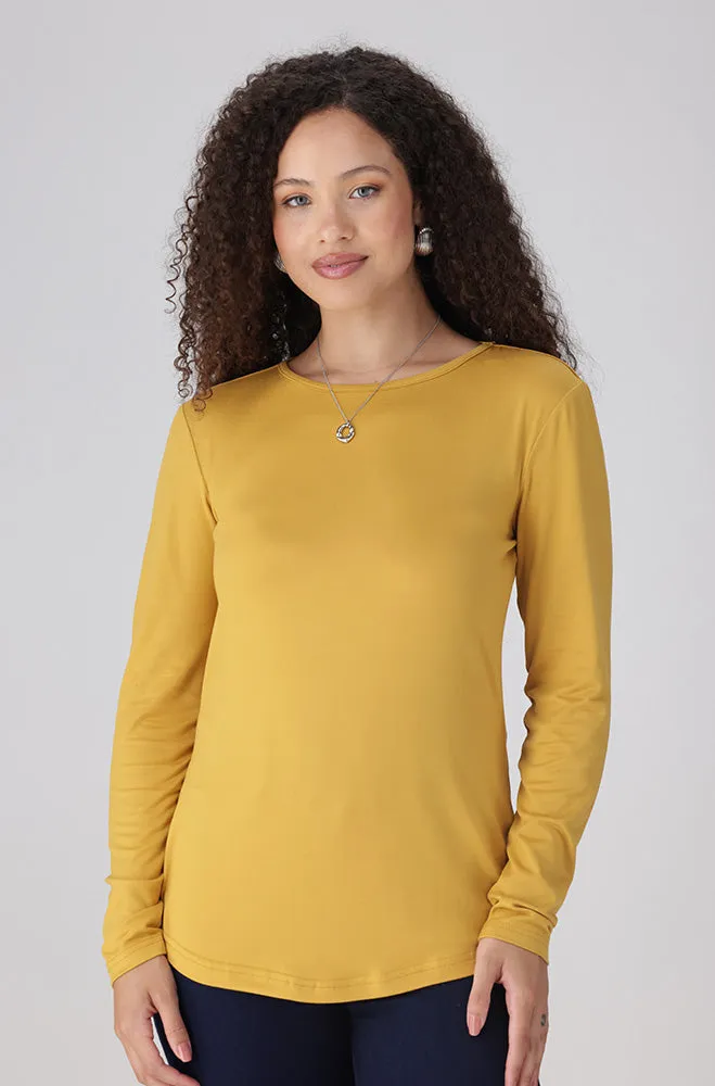 Cleo Crew Neck Tee _ 158023 _ Yellow sold by Dunns