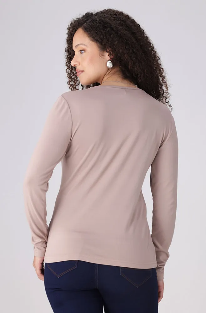 Cleo Crew Neck Tee _ 157984 _ Taupe sold by Dunns product image thumbnail 3