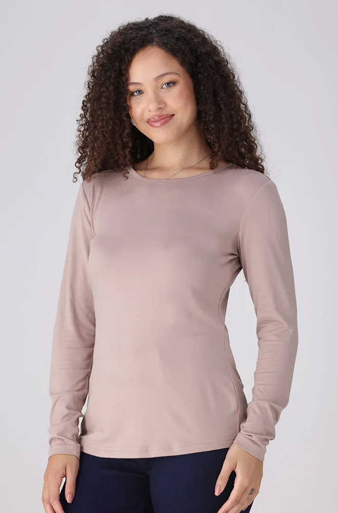 Cleo Crew Neck Tee _ 157984 _ Taupe sold by Dunns