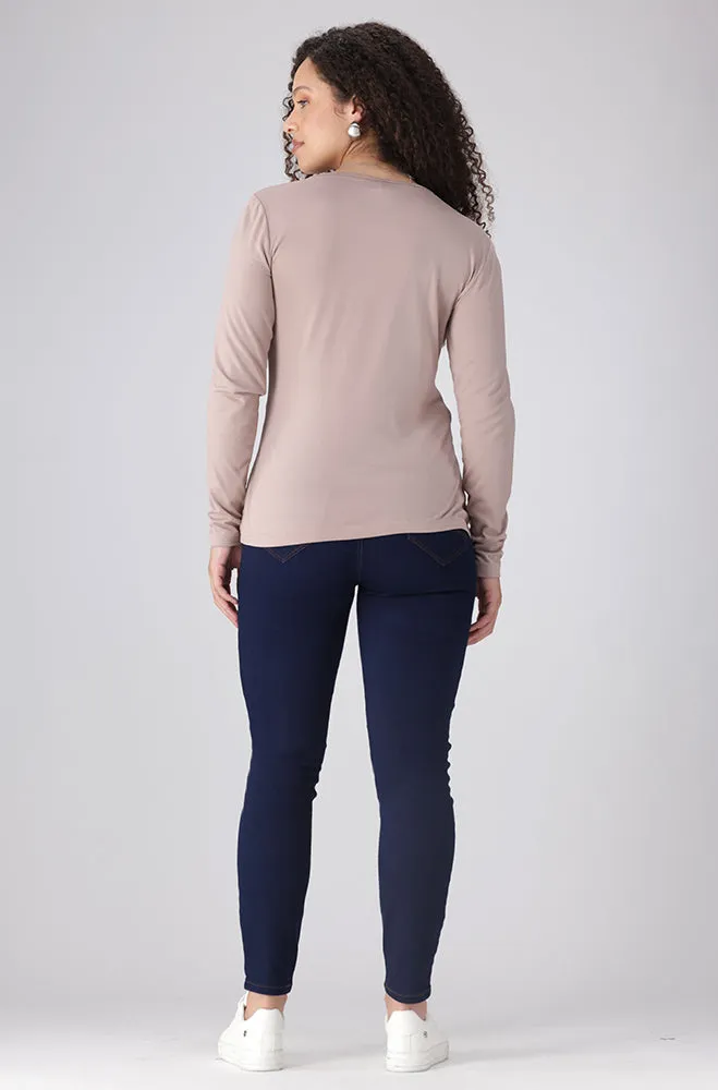 Cleo Crew Neck Tee _ 157984 _ Taupe sold by Dunns product image thumbnail 5