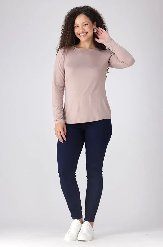 Cleo Crew Neck Tee _ 157984 _ Taupe sold by Dunns product image thumbnail 4