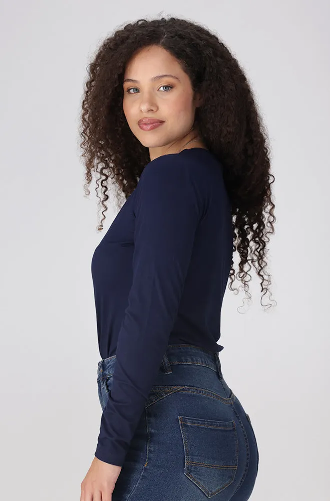 Cleo Crew Neck Tee _ 157978 _ Navy sold by Dunns product image thumbnail 2