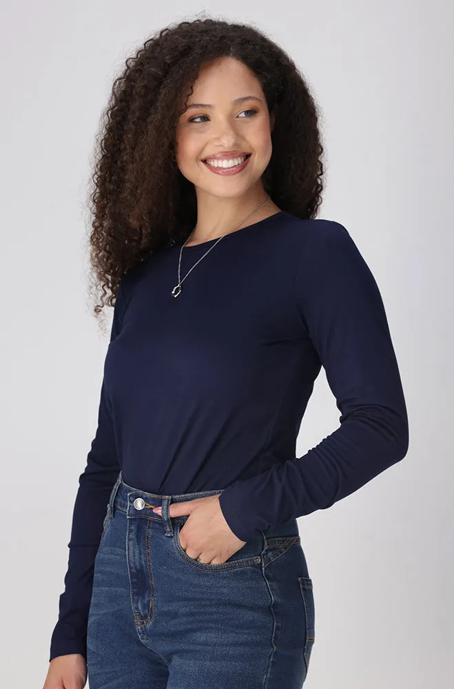 Cleo Crew Neck Tee _ 157978 _ Navy sold by Dunns