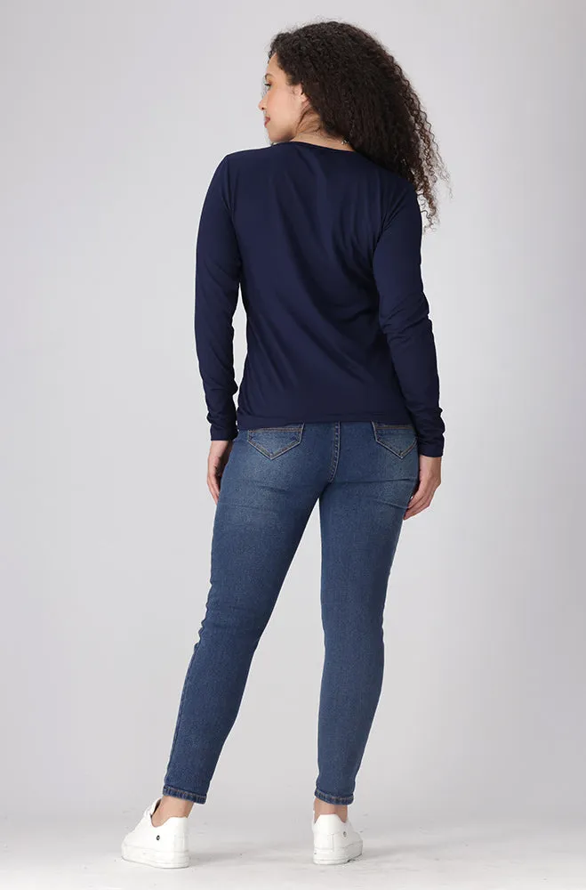 Cleo Crew Neck Tee _ 157978 _ Navy sold by Dunns product image thumbnail 5