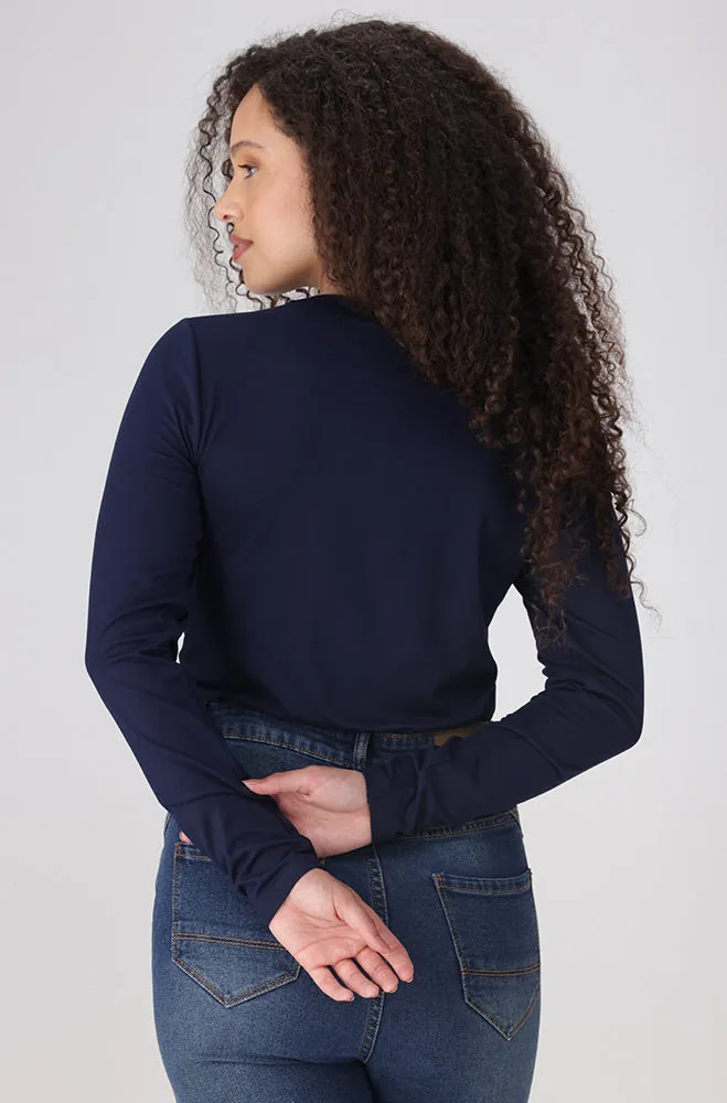 Cleo Crew Neck Tee _ 157978 _ Navy sold by Dunns product image thumbnail 3