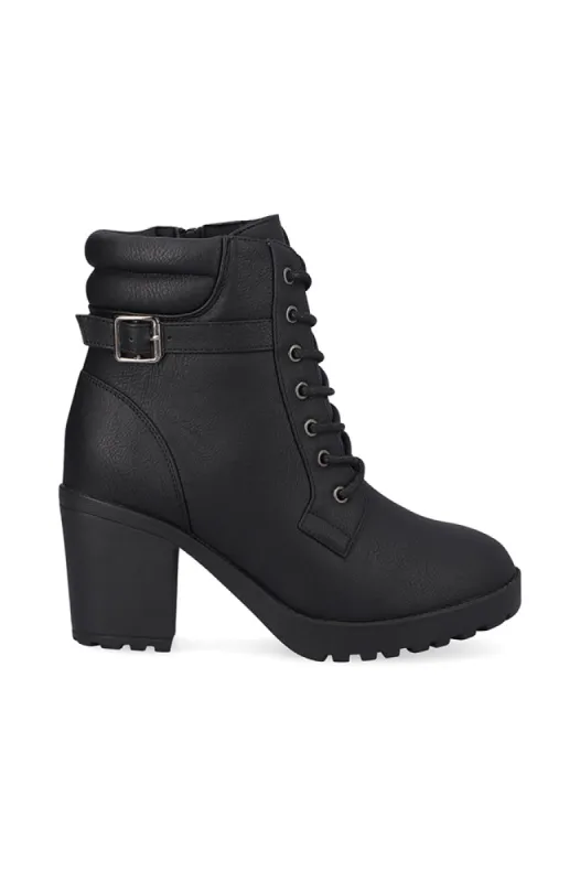 Galina Cleated Heel Boot _ 157783 _ Black sold by Dunns