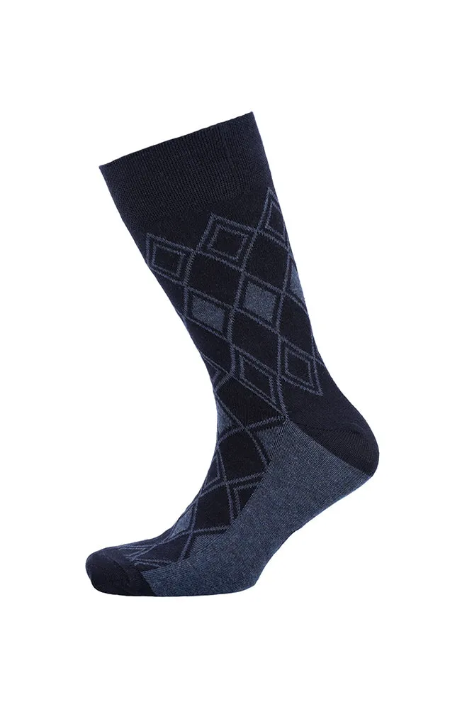 Diamond Pattern Single Sock _ 156926 _ Navy sold by Dunns