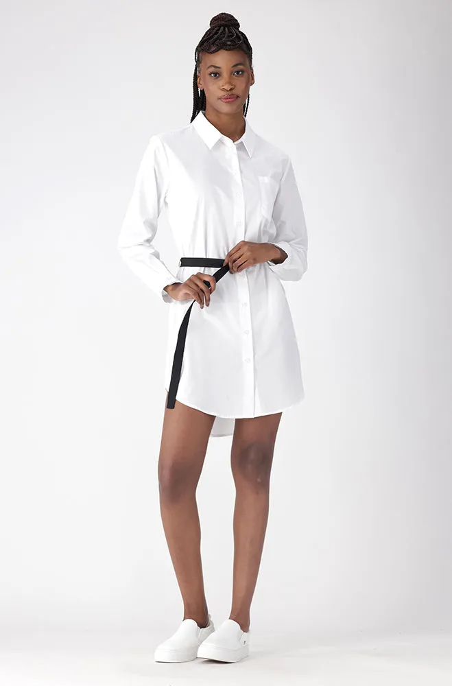 Mia Belted Shirt Dress _ 156443 _ White sold by Dunns product image thumbnail 4