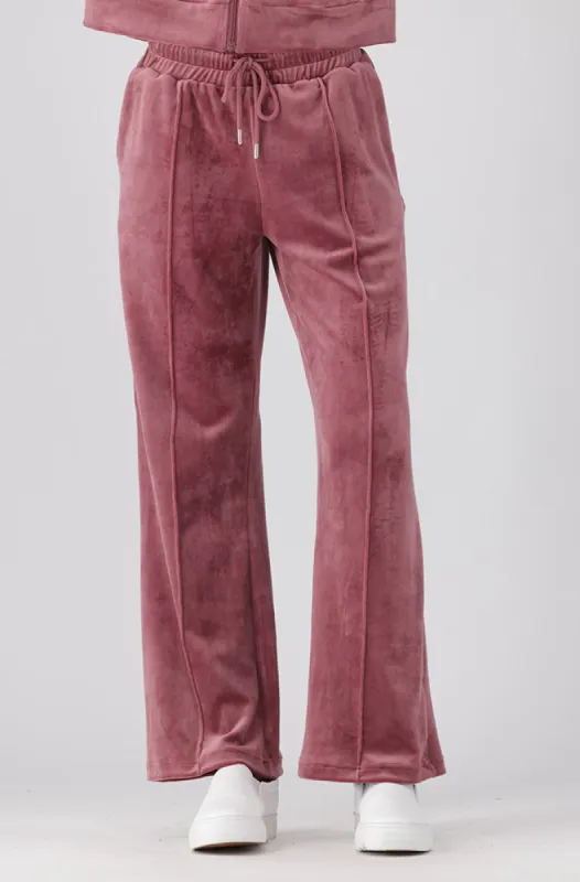 Lucy Velour Straight Leg Pants _ 156130 _ Pink sold by Dunns