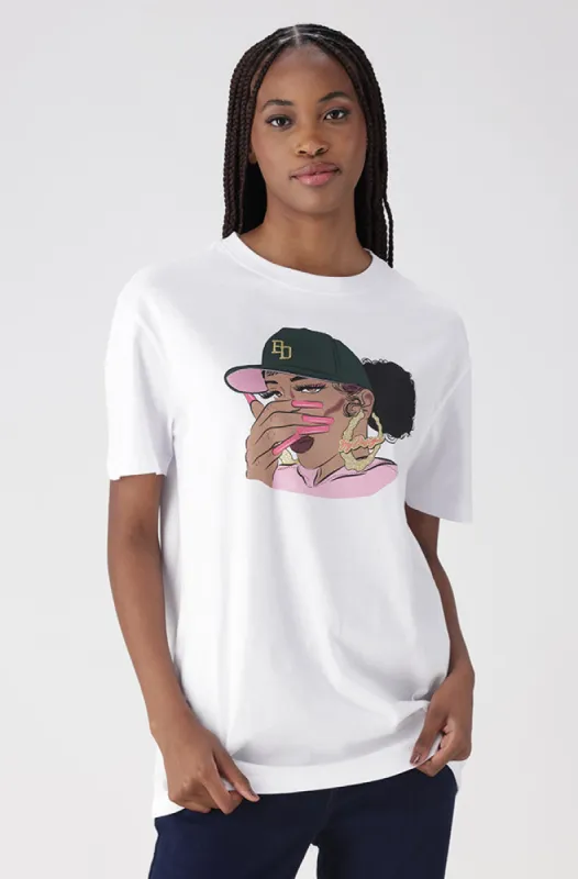 Jade Graphic Boyfriend Tee _ 156822 _ White sold by Dunns
