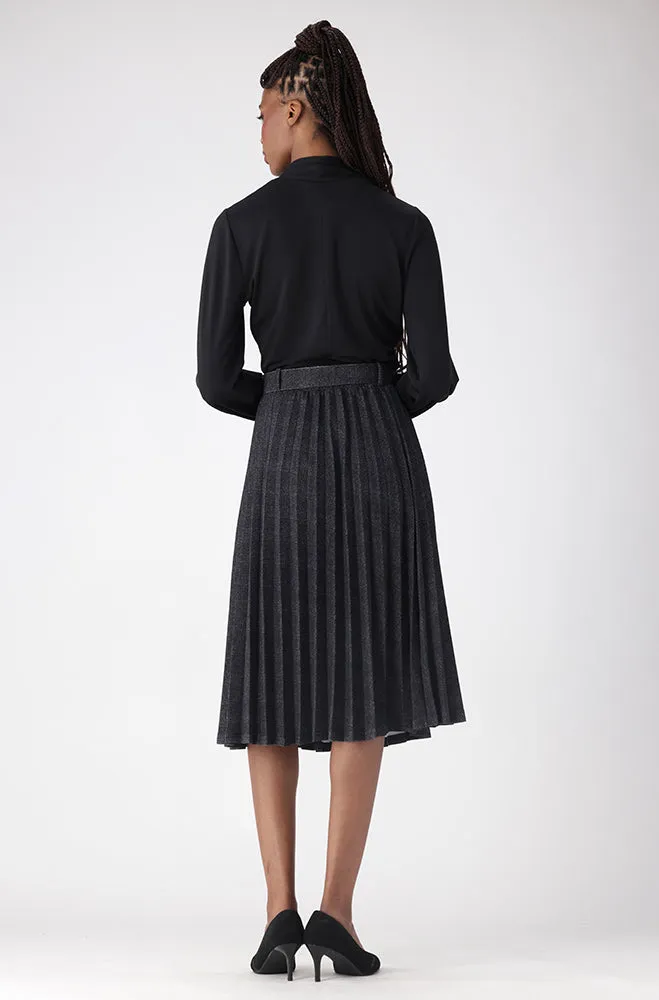 Emilia Pleated Midi Skirt _ 161773 _ Grey sold by Dunns product image thumbnail 5