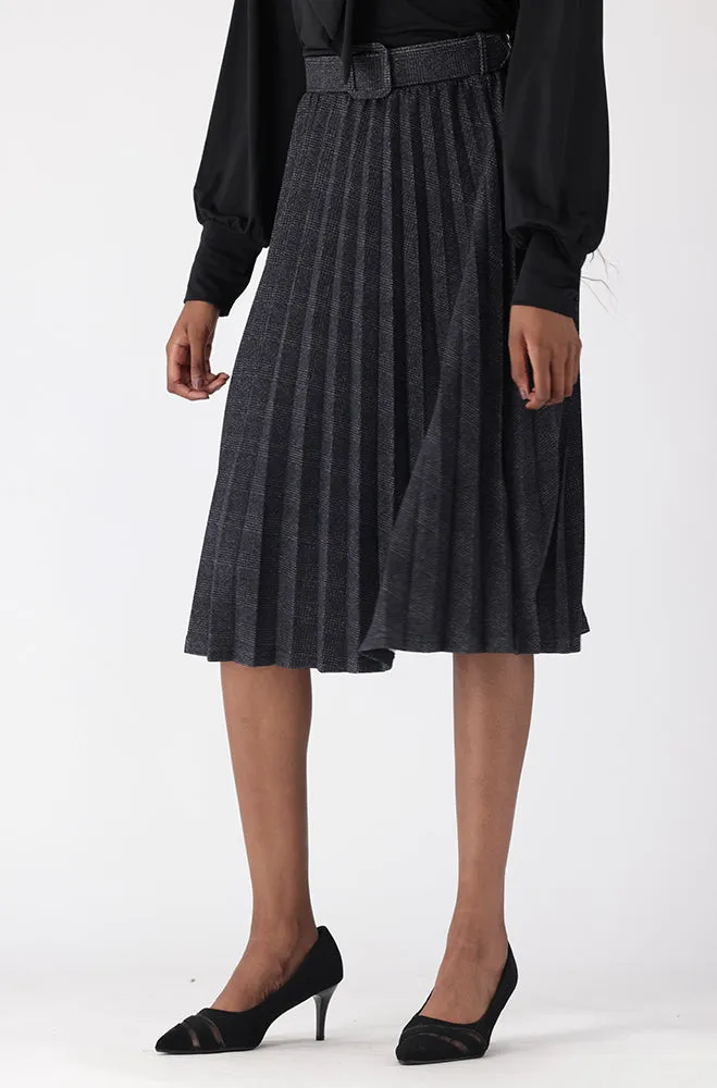 Emilia Pleated Midi Skirt _ 161773 _ Grey sold by Dunns product image thumbnail 2