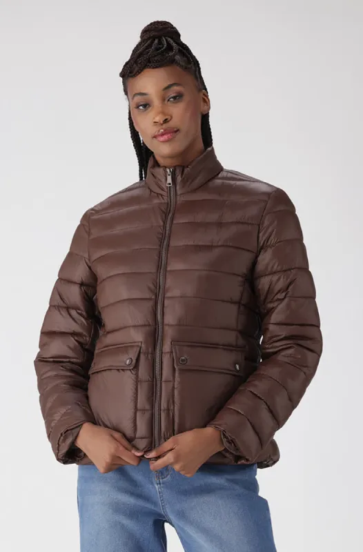 Luna Zip Through Padded Hacket _ 155574 _ Brown sold by Dunns