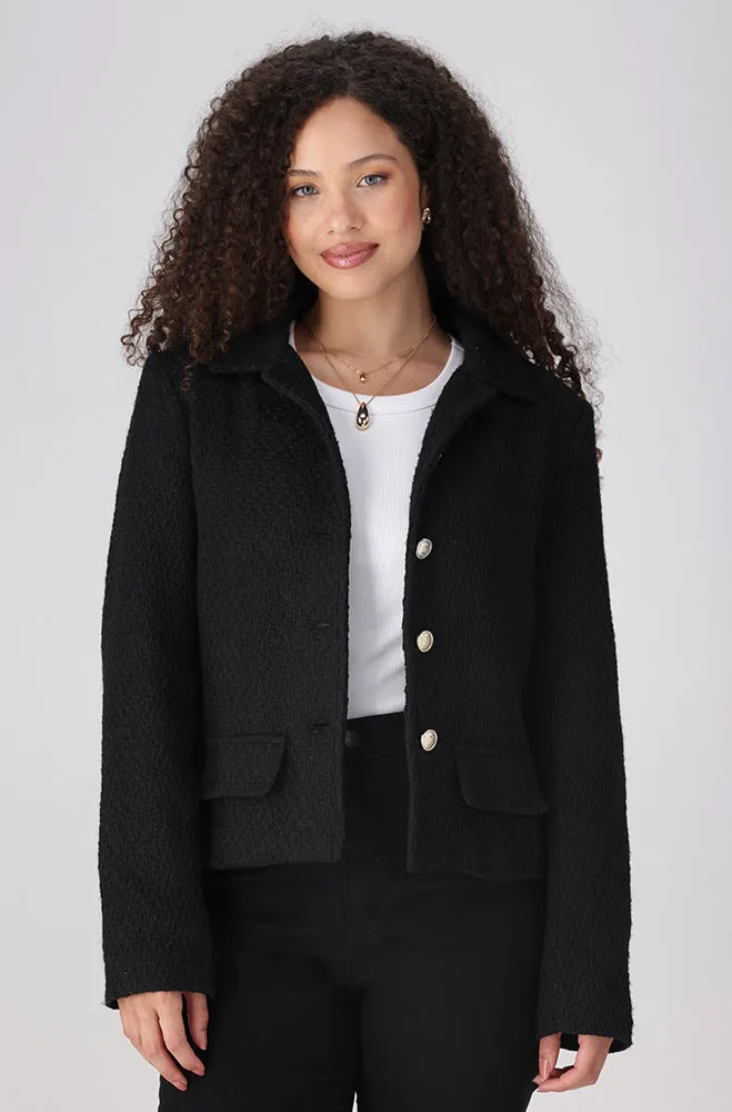 Else Boucle Jacket _ 156413 _ Black sold by Dunns